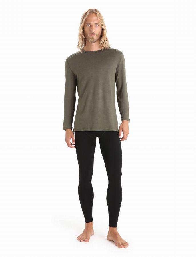 Capas Base Icebreaker Merino 260 Tech Long Sleeve Crewe Termica Hombre Verde Oliva | MQZ1213XW