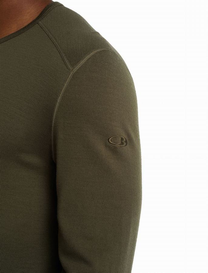 Capas Base Icebreaker Merino 260 Tech Long Sleeve Crewe Termica Hombre Verde Oliva | MQZ1213XW