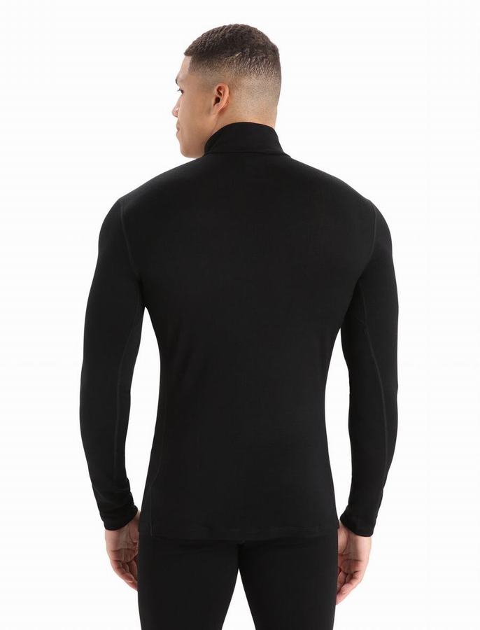 Capas Base Icebreaker Merino 260 Tech Long Sleeve Half Zip Termica Hombre Negros | XCZ8333KX