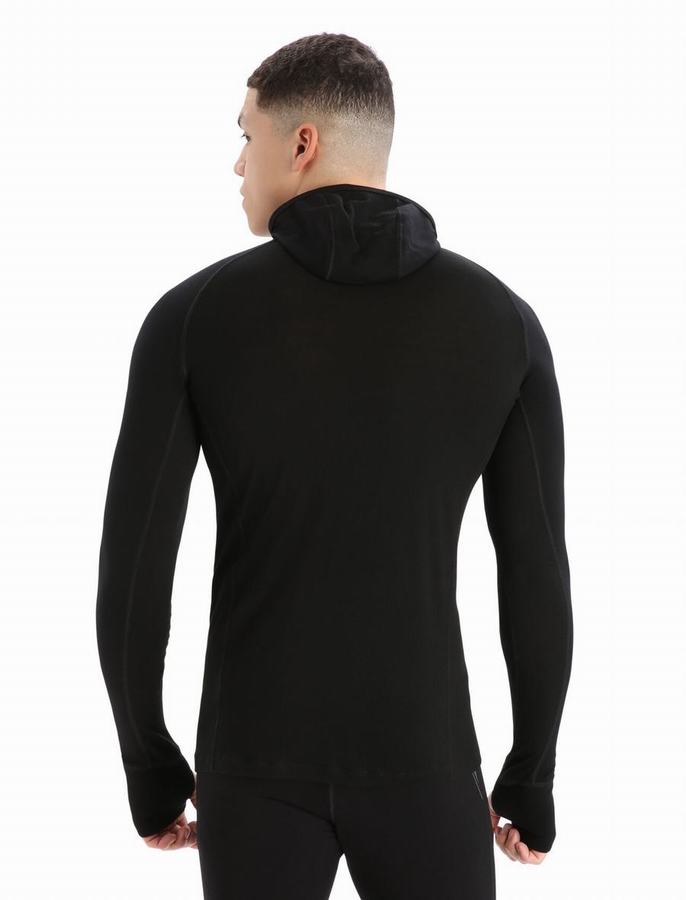 Capas Base Icebreaker ZoneKnit™ Merino Insulated Long Sleeve Termica Hombre Negros | RAQ557WH