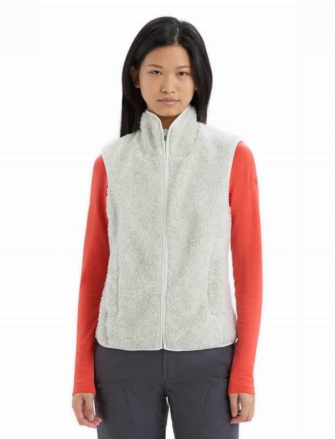 Chalecos Icebreaker RealFleece™ Merino High Pile Mujer Blancos | FEP323TM