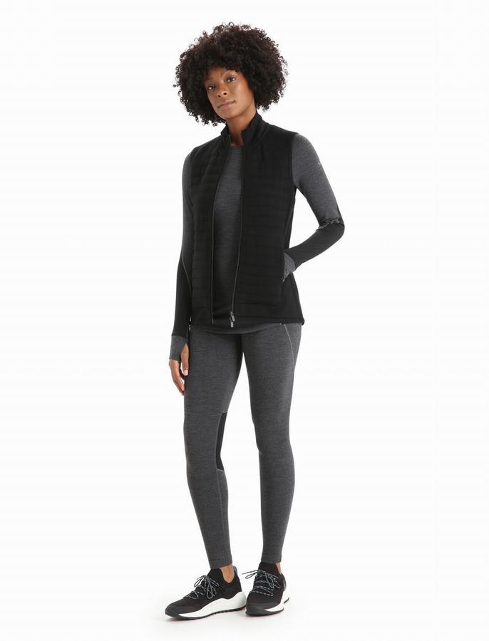 Chalecos Icebreaker ZoneKnit™ Merino Insulated Mujer Negros | QEG413MV