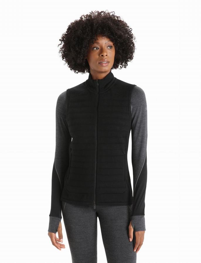 Chalecos Icebreaker ZoneKnit™ Merino Insulated Mujer Negros | QEG413MV