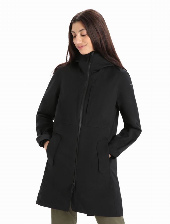 Chaquetas Icebreaker City Label Shell+™ Merino 4-in-1 Parka Mujer Negros | BVX489CO