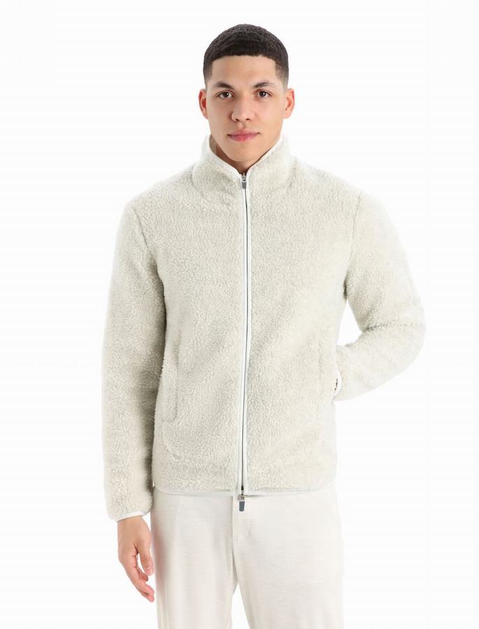 Chaquetas Icebreaker RealFleece™ Merino High Pile Long Sleeve Zip Hombre Blancos | XCV8755HM