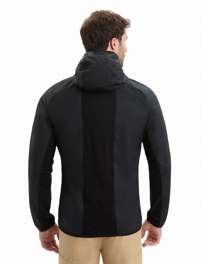 Chaquetas Icebreaker Shell+™ Merino Algodon Windbreaker Hombre Negros | FJL7714RE