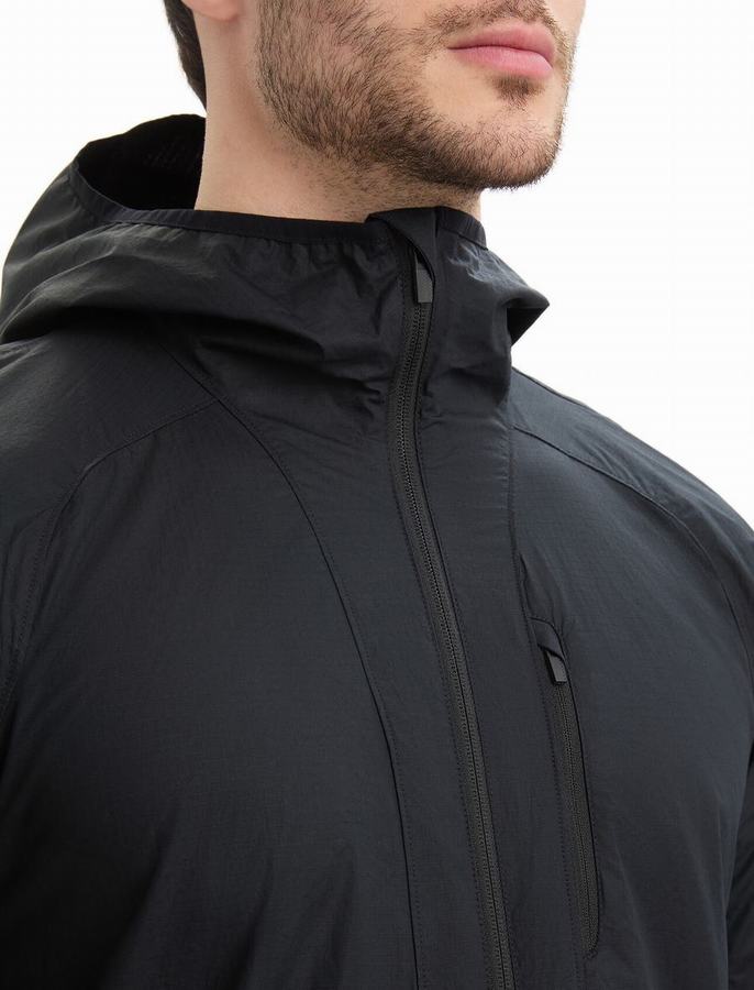 Chaquetas Icebreaker Shell+™ Merino Algodon Windbreaker Hombre Negros | FJL7714RE