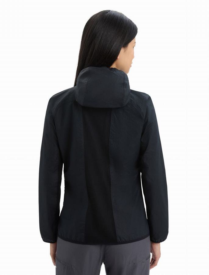 Chaquetas Icebreaker Shell+™ Merino Algodon Windbreaker Mujer Negros | ISZ2448KF