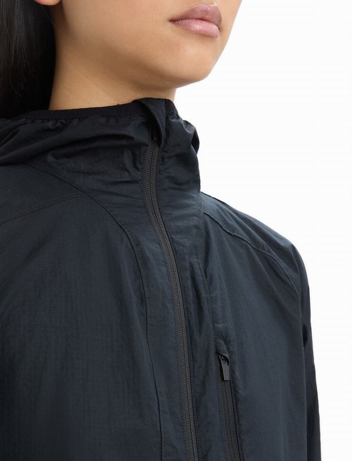 Chaquetas Icebreaker Shell+™ Merino Algodon Windbreaker Mujer Negros | ISZ2448KF