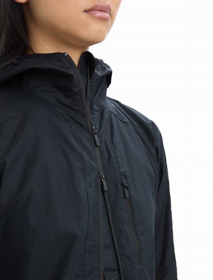 Chaquetas Icebreaker Shell+™ Merino Algodon Windbreaker Mujer Negros | ISZ2448KF