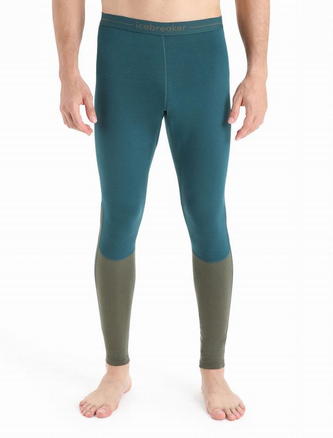 Leggins Icebreaker 200 ZoneKnit™ Merino Termica Hombre Verdes Verde Oliva | DLP6057EA