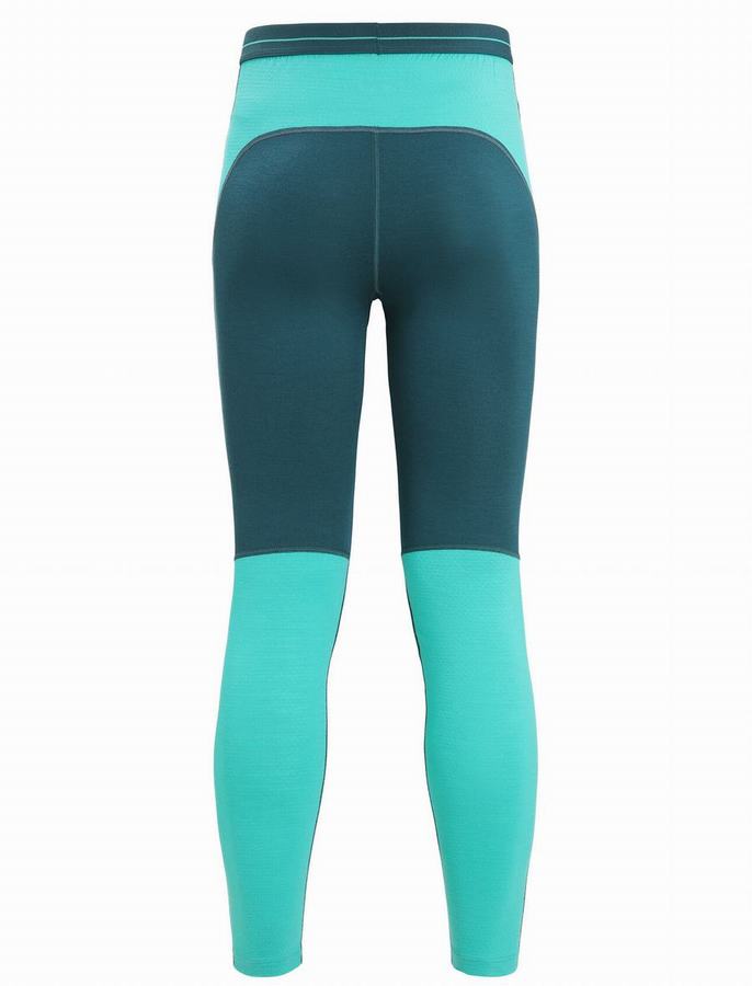 Leggins Icebreaker 200 ZoneKnit™ Merino Termica Mujer Verdes Azules | KXQ5321UV