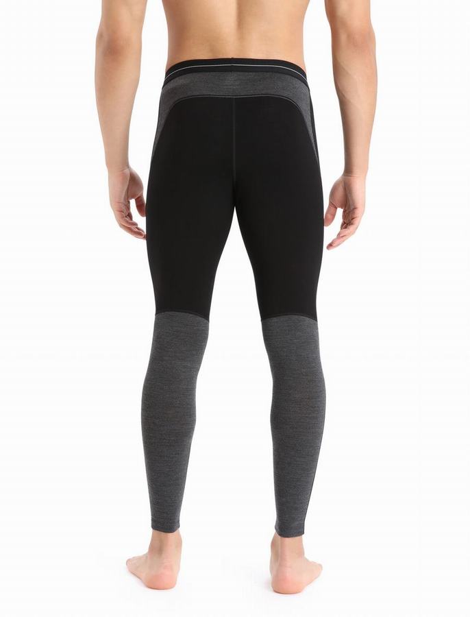 Leggins Icebreaker 200 ZoneKnit™ Merino Termica Hombre Negros Grises | NFS6278WU