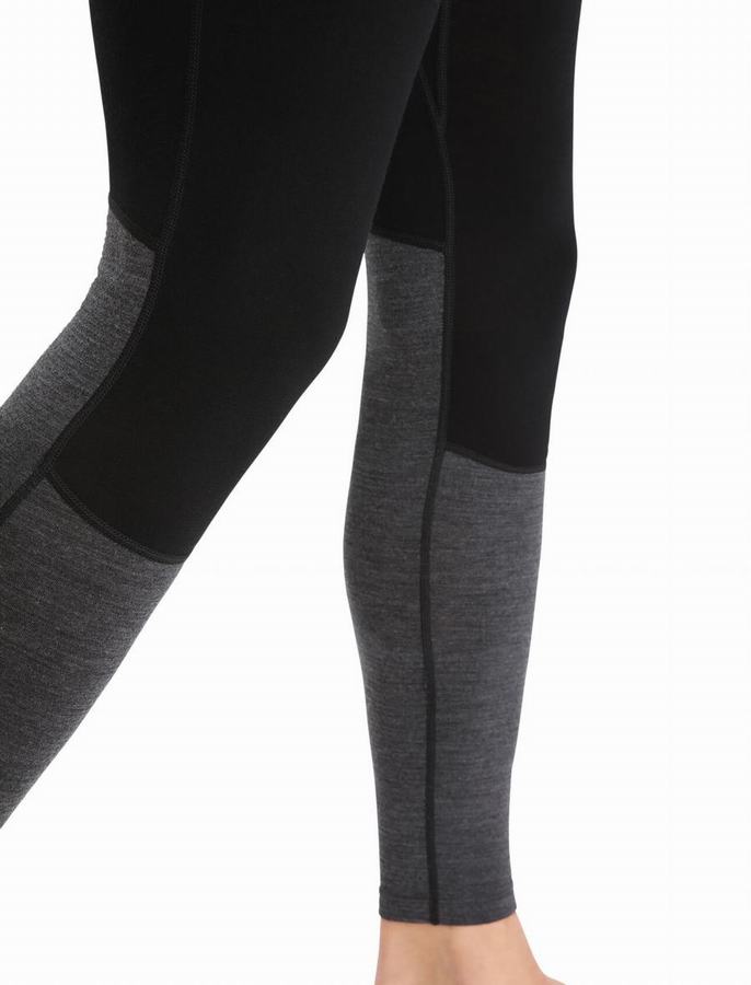 Leggins Icebreaker 200 ZoneKnit™ Merino Termica Hombre Negros Grises | NFS6278WU