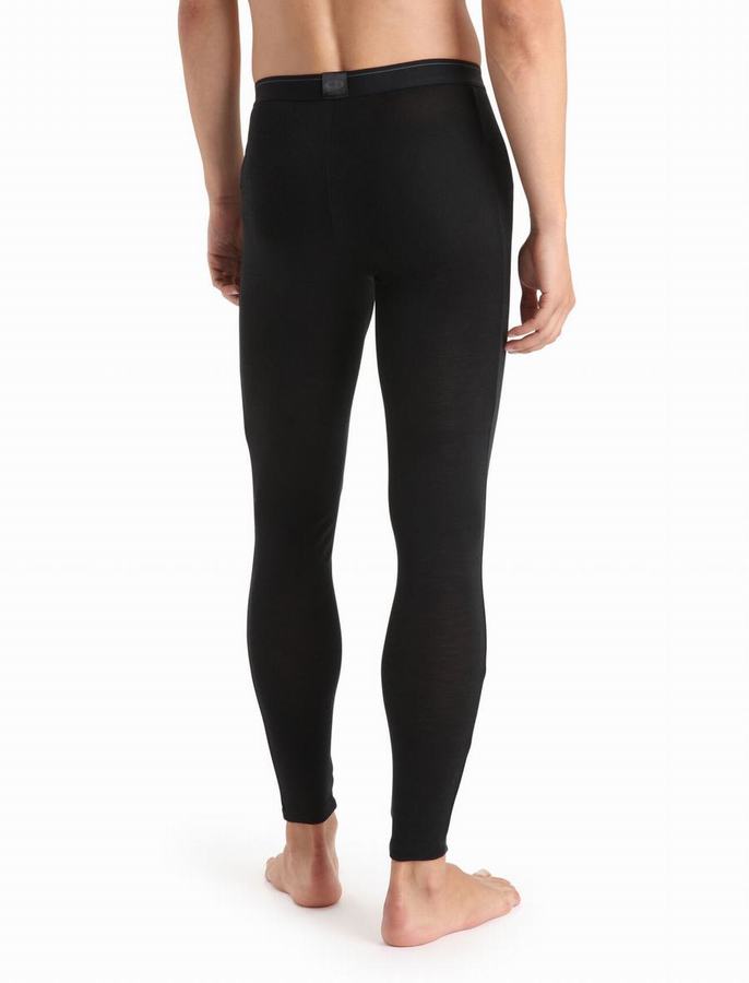 Leggins Icebreaker Merino 175 Everyday With Fly Termica Hombre Negros | UQS348JY