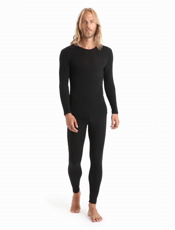 Leggins Icebreaker Merino 175 Everyday With Fly Termica Hombre Negros | UQS348JY