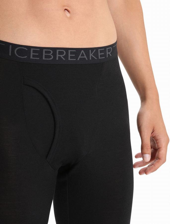 Leggins Icebreaker Merino 175 Everyday With Fly Termica Hombre Negros | UQS348JY