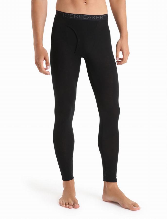 Leggins Icebreaker Merino 175 Everyday With Fly Termica Hombre Negros | UQS348JY