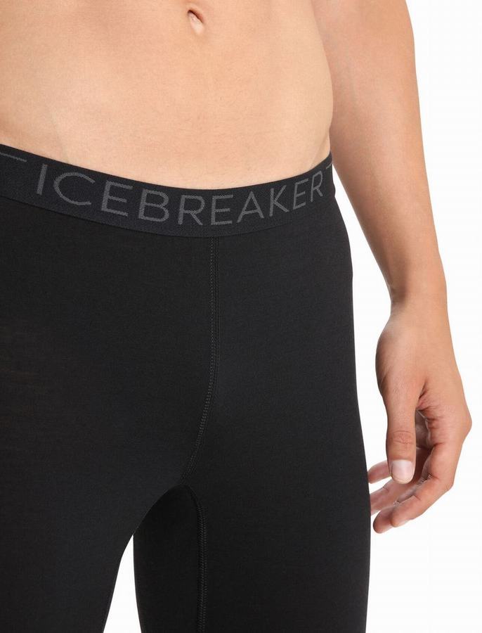 Leggins Icebreaker Merino 200 Oasis 3/4 Termica Hombre Negros | UIP8192ZN