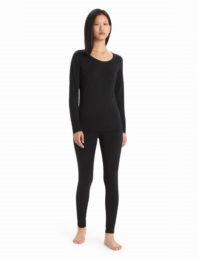 Leggins Icebreaker Merino 200 Oasis Termica Mujer Negros | CBH8368WM