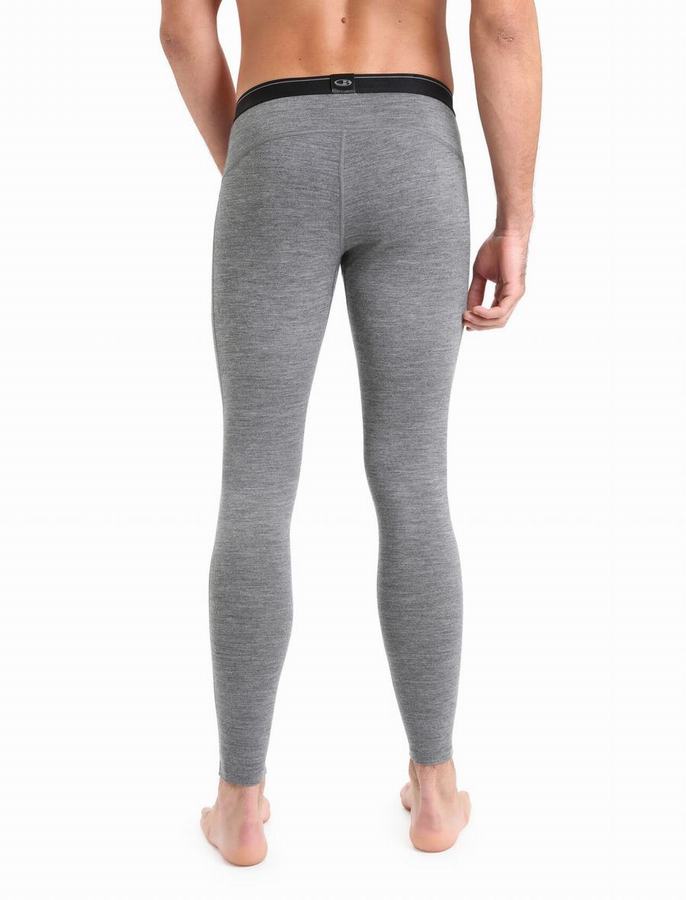 Leggins Icebreaker Merino 200 Oasis with Fly Hombre Grises | HBD4737NC