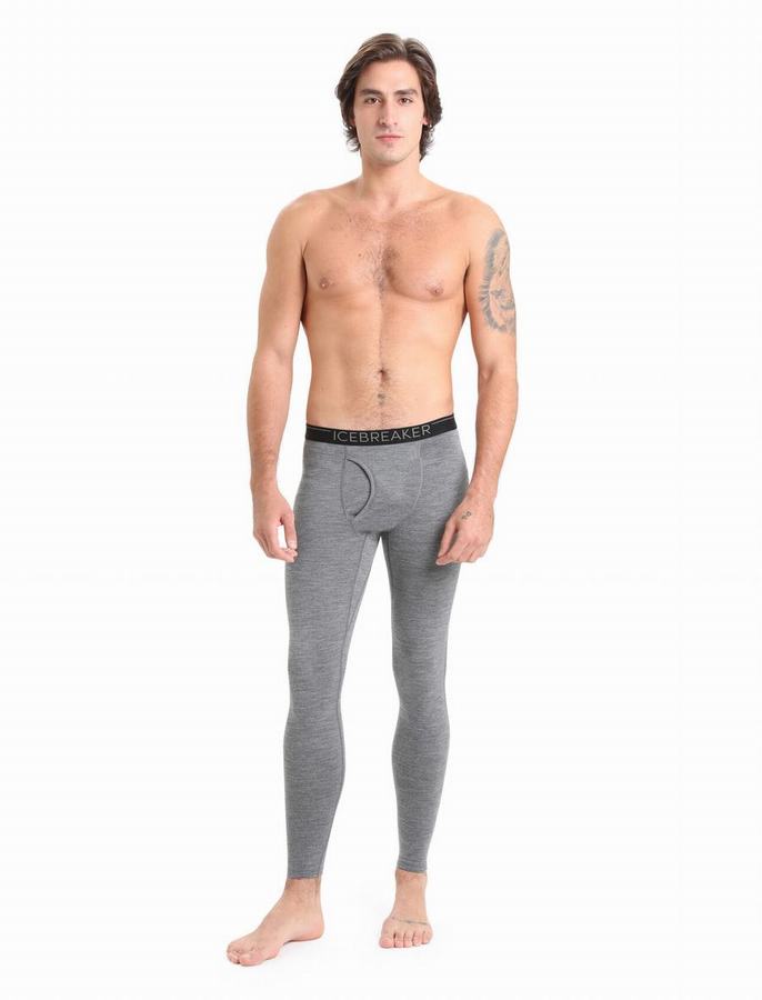 Leggins Icebreaker Merino 200 Oasis with Fly Hombre Grises | HBD4737NC