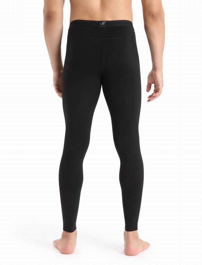 Leggins Icebreaker Merino 200 Oasis with Fly Hombre Negros | SMZ8776BA