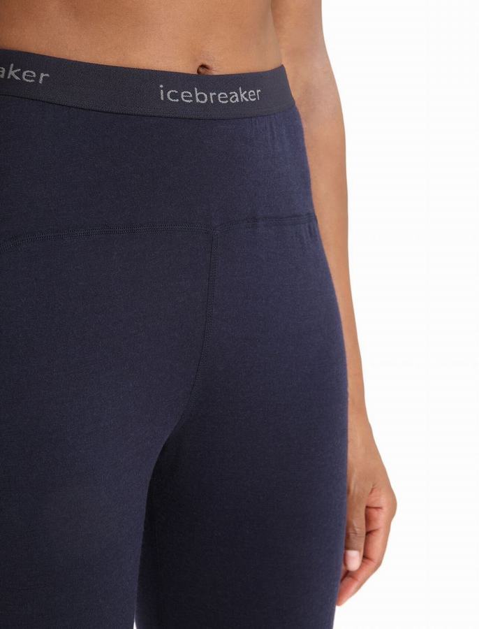 Leggins Icebreaker Merino 200 Sonebula Termica Mujer Azul Marino Blancos | TVF2295OE