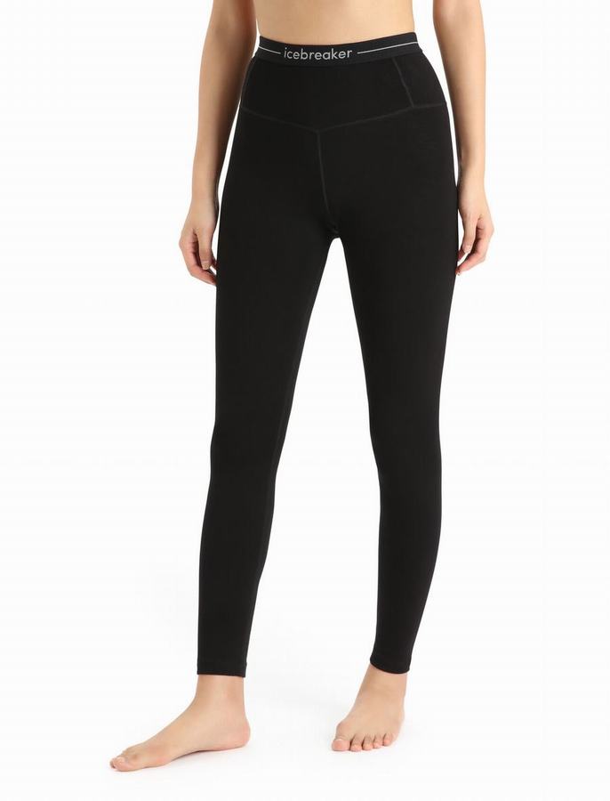 Leggins Icebreaker Merino 260 Tech High Rise Termica Mujer Negros | FXB2615NG