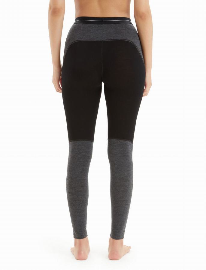 Leggins Icebreaker Merino 260 ZoneKnit™ Mujer Negros Grises | DTG3017JJ