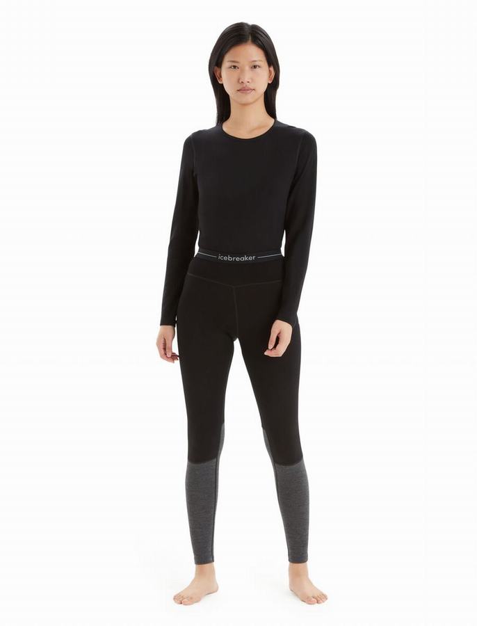 Leggins Icebreaker Merino 260 ZoneKnit™ Mujer Negros Grises | DTG3017JJ