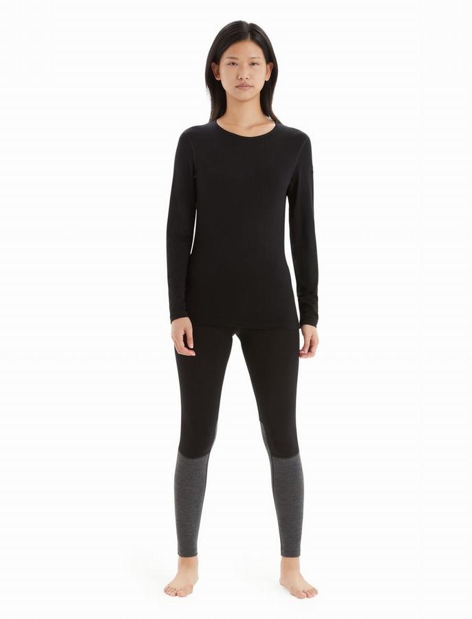 Leggins Icebreaker Merino 260 ZoneKnit™ Mujer Negros Grises | DTG3017JJ