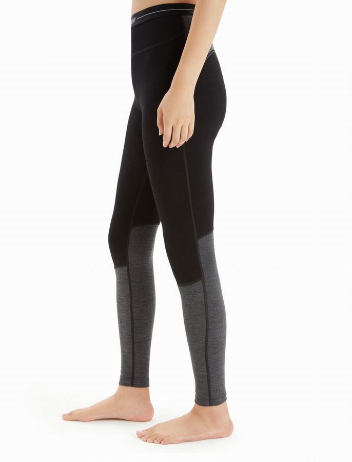 Leggins Icebreaker Merino 260 ZoneKnit™ Mujer Negros Grises | DTG3017JJ