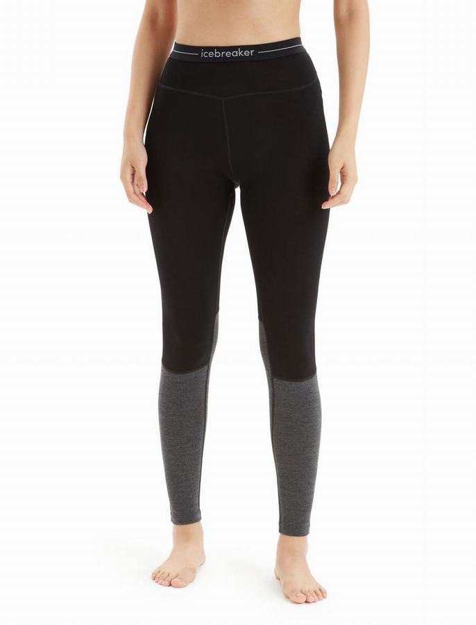 Leggins Icebreaker Merino 260 ZoneKnit™ Mujer Negros Grises | DTG3017JJ