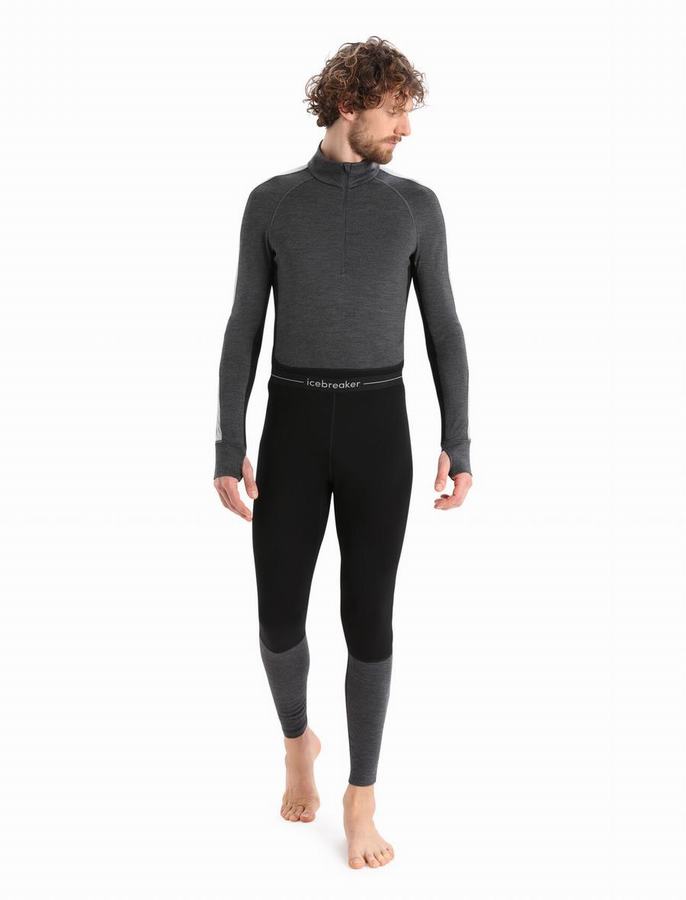 Leggins Icebreaker Merino 260 ZoneKnit™ Merino Termica Hombre Negros Grises | FXH8166UI