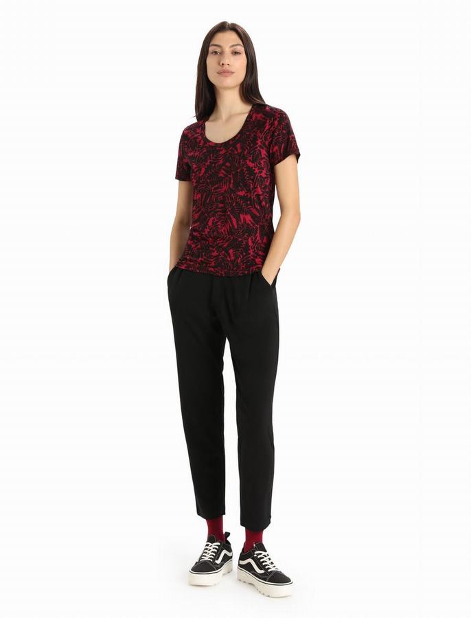 Pantalones Icebreaker MerinoFine™ Interlock Mujer Negros | LCL128GB