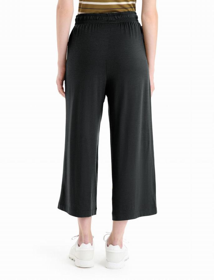 Pantalones Icebreaker Merino Granary Culottes Mujer Negros | PBV723US