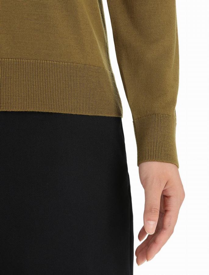 Prendas de Punto Icebreaker Merino Wilcox Long Sleeve V Neck Mujer Verdes Oscuro | ADI5190VK