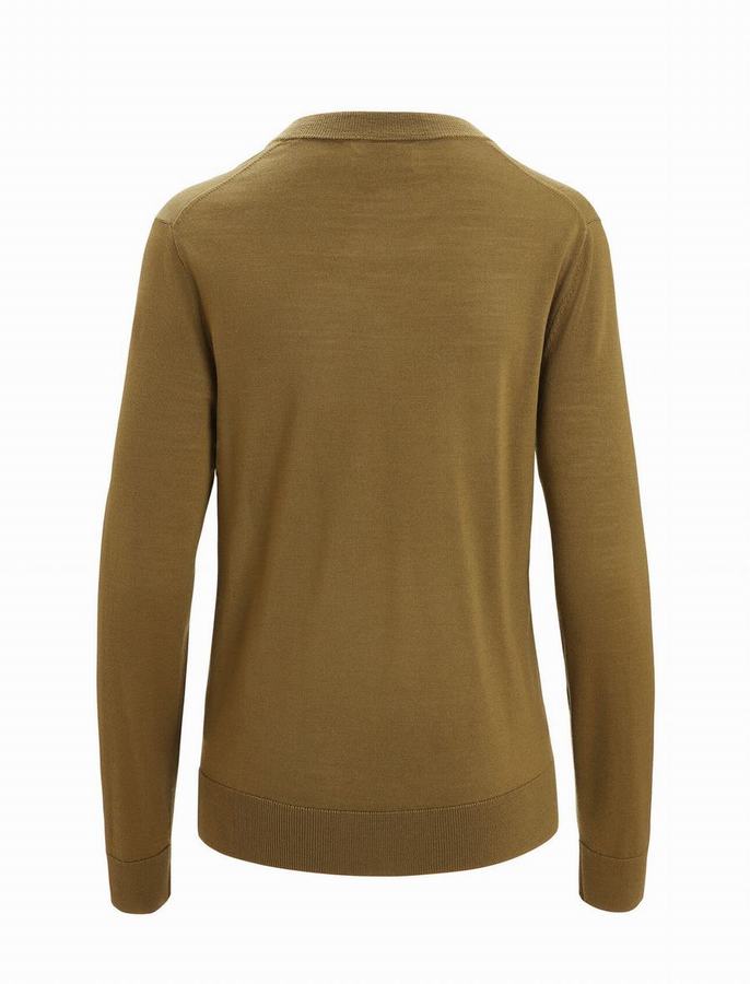 Prendas de Punto Icebreaker Merino Wilcox Long Sleeve V Neck Mujer Verdes Oscuro | ADI5190VK