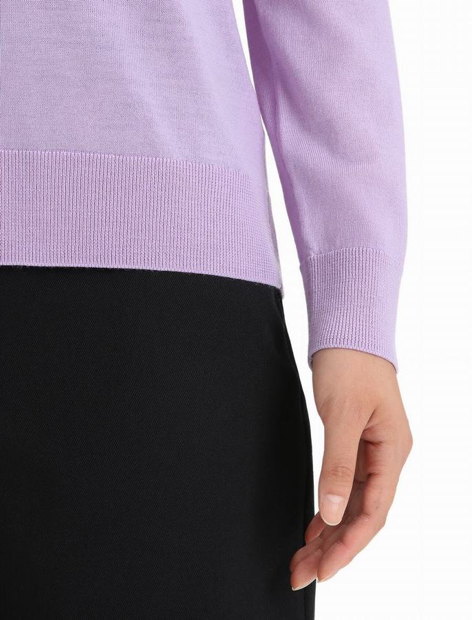 Prendas de Punto Icebreaker Merino Wilcox Long Sleeve V Neck Mujer Morados Claro | AHG3334QY