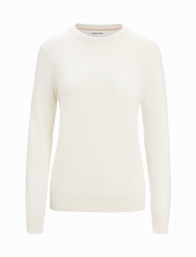 Prendas de Punto Icebreaker Merino Wilcox Long Sleeve Mujer Creme | HYL8973OB