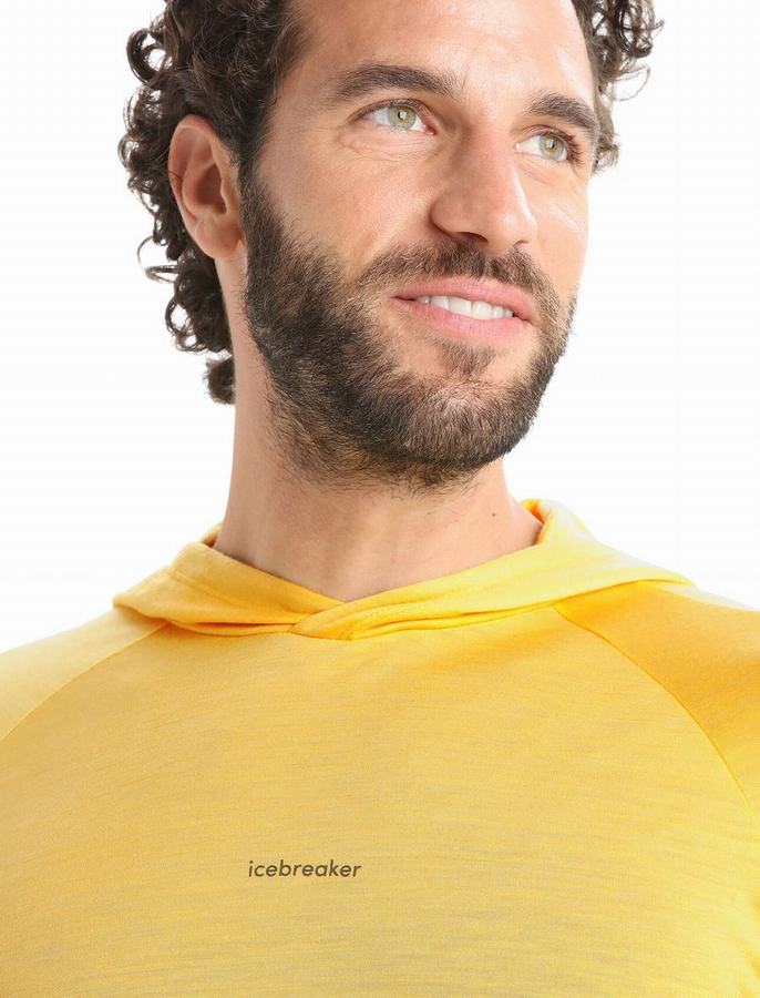 Sudadera Con Capucha Icebreaker Cool-Lite™ Merino Long Sleeve Hombre Amarillos | WVX803XI