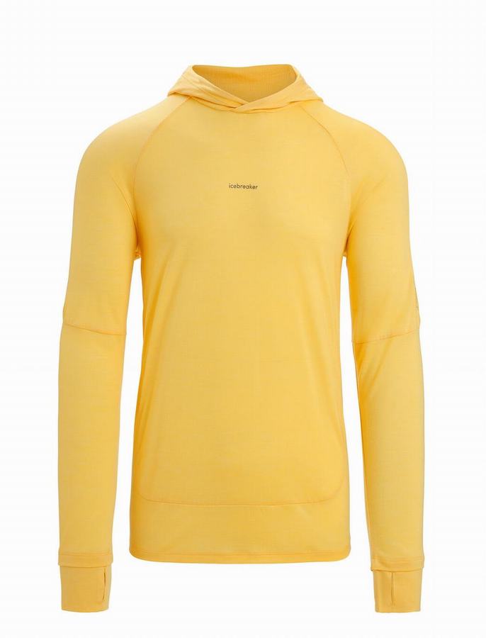 Sudadera Con Capucha Icebreaker Cool-Lite™ Merino Long Sleeve Hombre Amarillos | WVX803XI