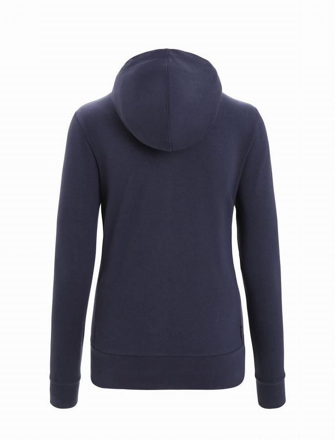 Sudadera Con Capucha Icebreaker Merino Central Classic Long Sleeve Zip Mujer Azul Marino | JCZ1941TD