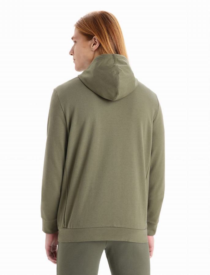 Sudadera Con Capucha Icebreaker Merino Central Classic Long Sleeve Zip Hombre Verde Oliva | OOX9940WU