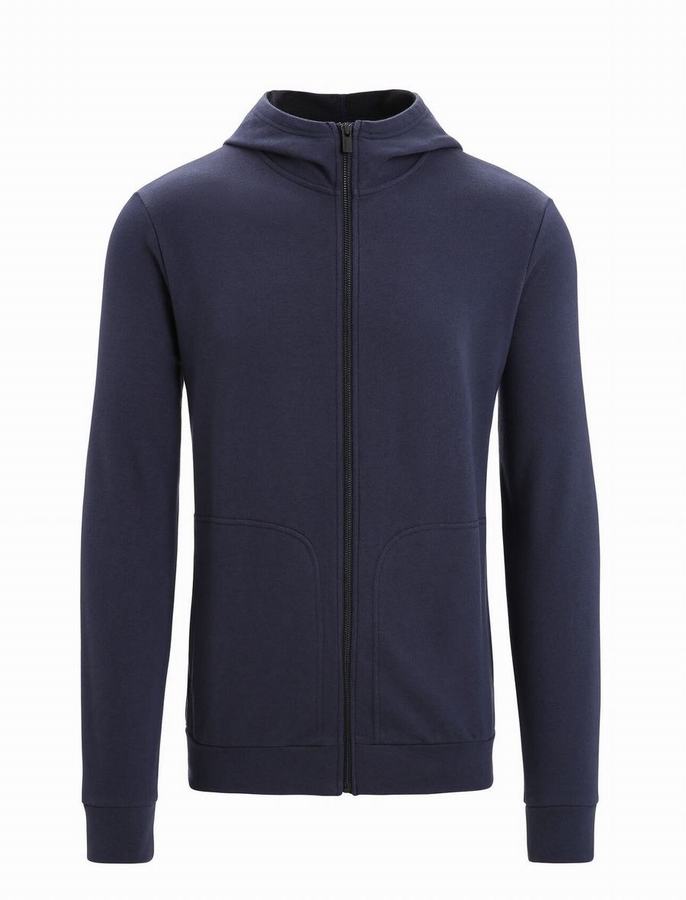 Sudadera Con Capucha Icebreaker Merino Central Classic Long Sleeve Zip Hombre Azul Marino | XBY4040XK