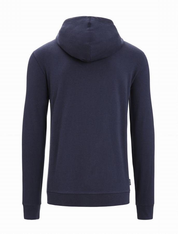 Sudadera Con Capucha Icebreaker Merino Central Classic Long Sleeve Zip Hombre Azul Marino | XBY4040XK