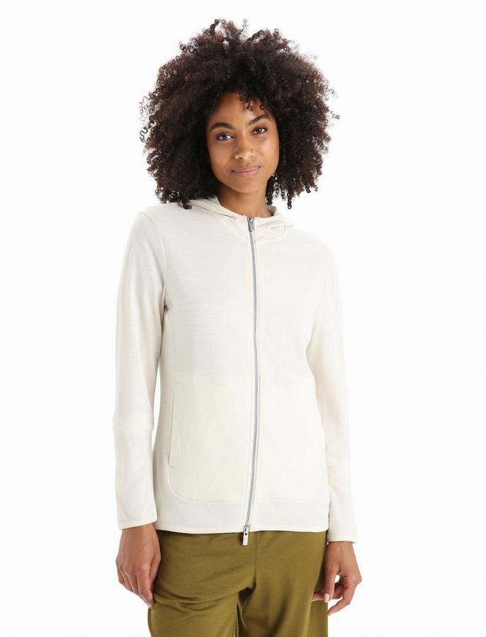 Sudadera Con Capucha Icebreaker Merino Granary Long Sleeve Zip Mujer Creme | CKD8363BS