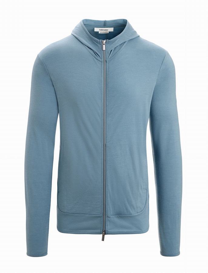 Sudadera Con Capucha Icebreaker Merino Granary Long Sleeve Zip Hombre Azules | CXX727KJ