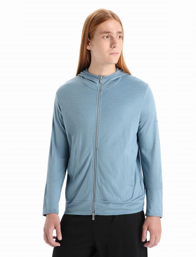 Sudadera Con Capucha Icebreaker Merino Granary Long Sleeve Zip Hombre Azules | CXX727KJ